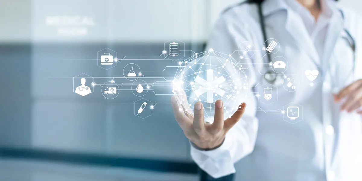 Blue technology graphic